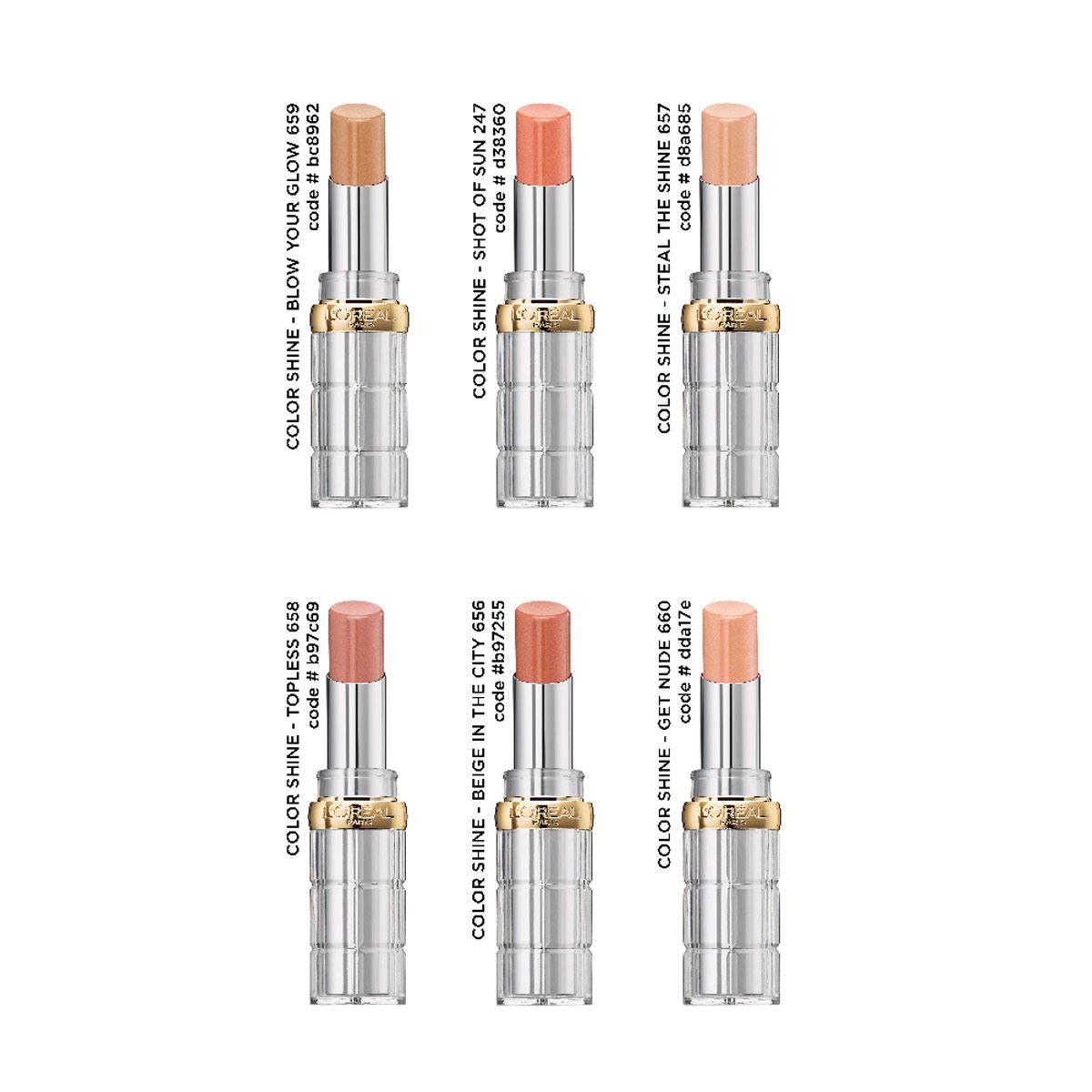 Labial L'Oréal París en Barra Efecto Gloss Color Riche Shine Nudes 659 Glow Mon Amour