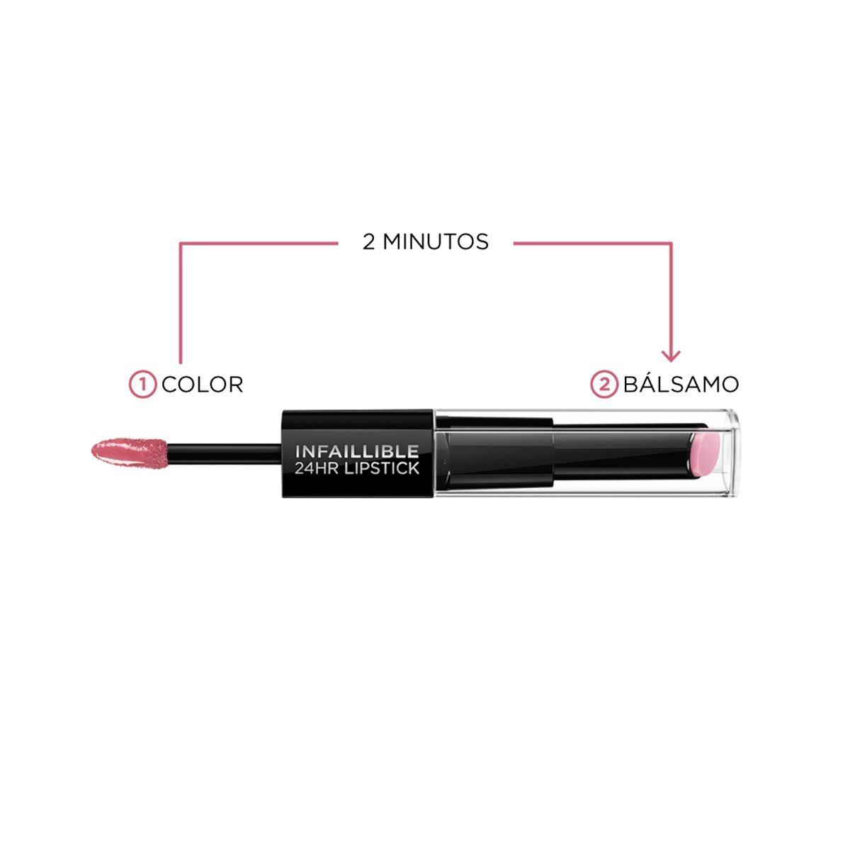 Labial Líquido Infallible X3 L'Oréal París, Tono 125 Born To Blush