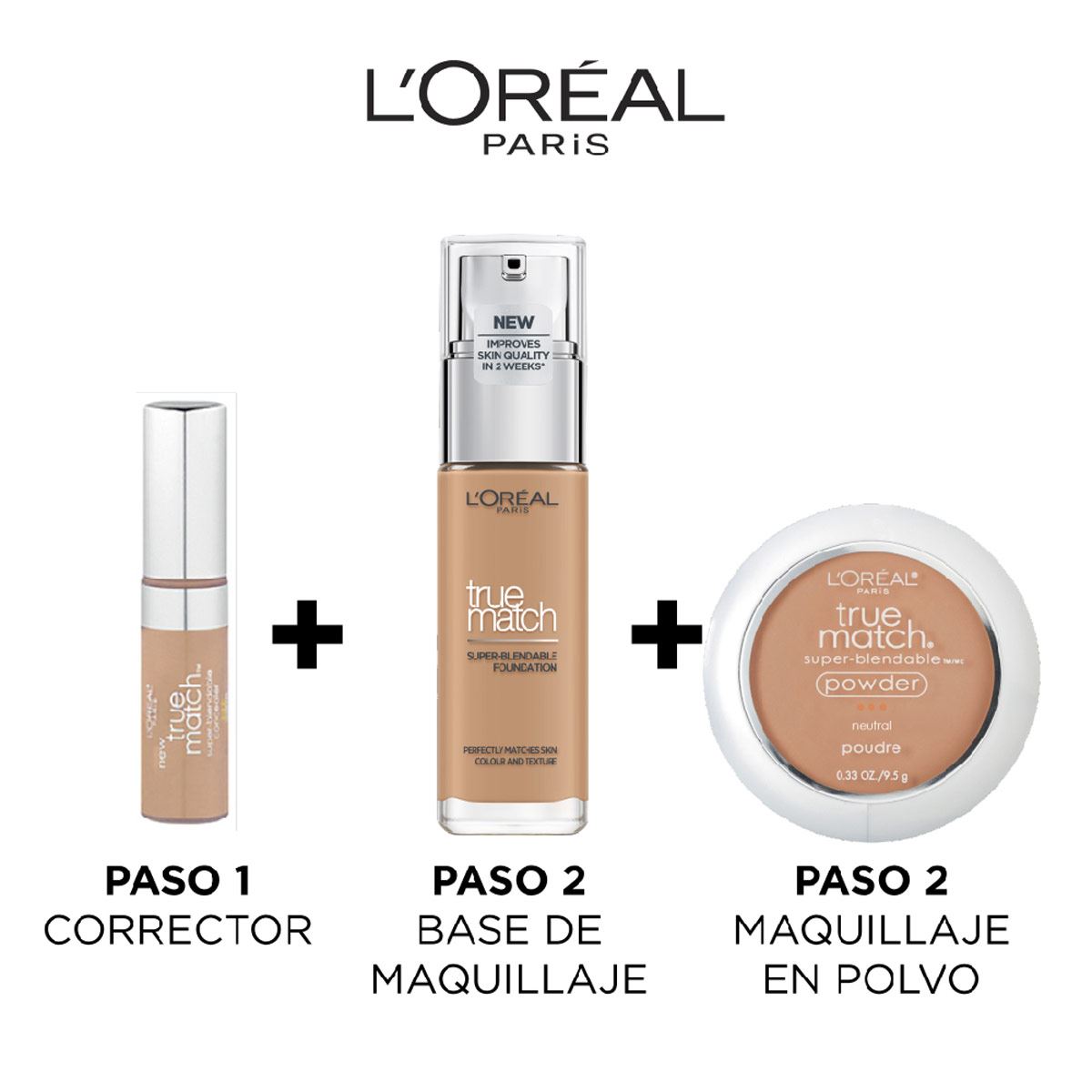 Base de Maquillaje L'Oreal París True Match, Tono 4.5 N True Beige