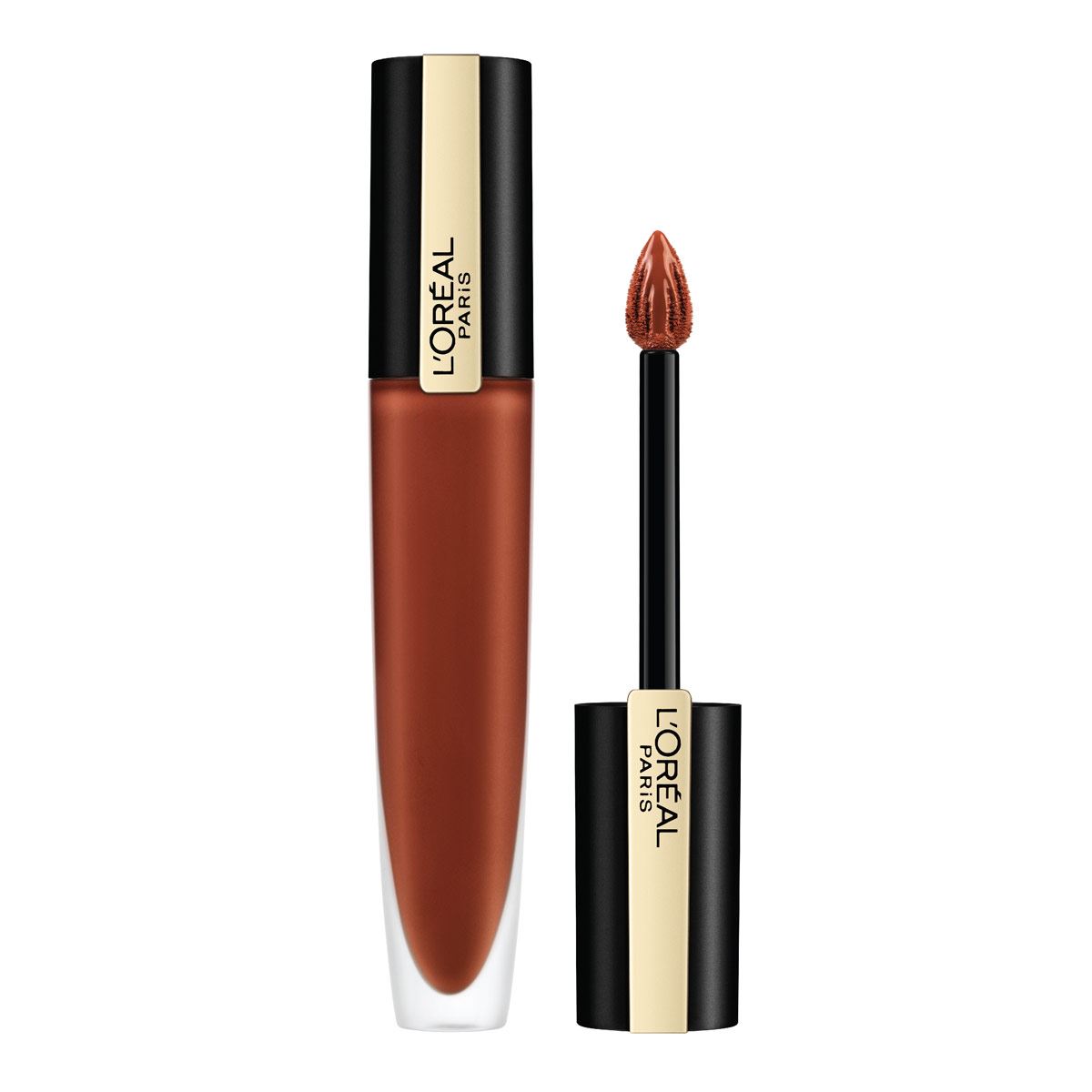 Labial Líquido Rouge Signature Metallics L'Oréal París Tono 202 I Hypnotize