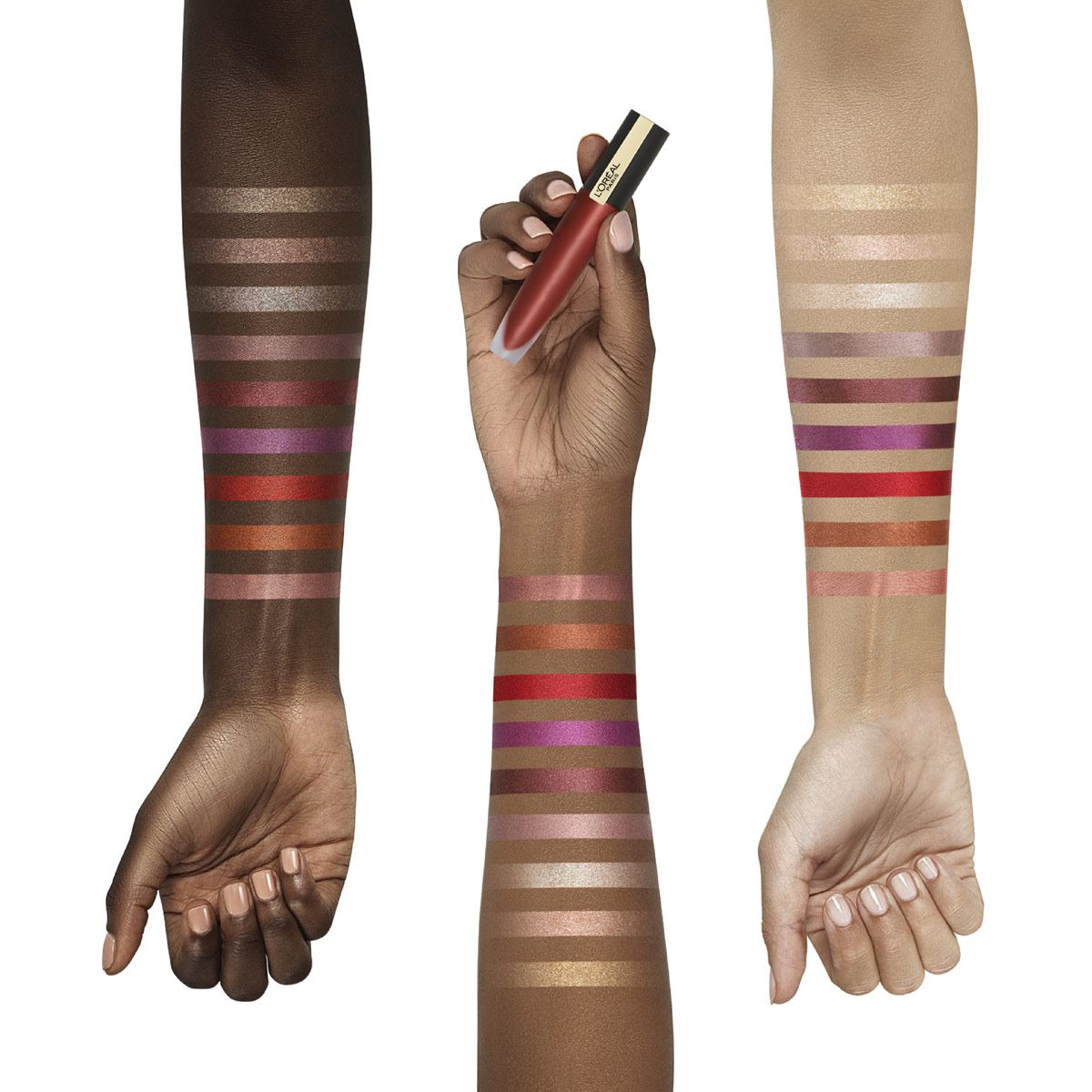 Labial Líquido Rouge Signature Metallics L'Oréal París Tono 205 I Fascinate