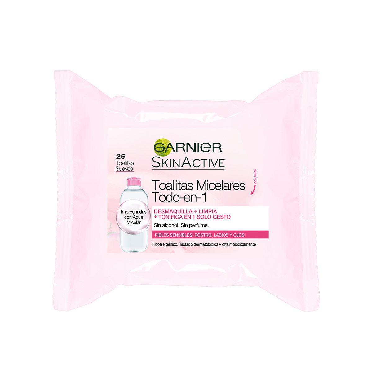 Toallitas Desmaquillantes Con Agua Micelar Garnier 25pzas