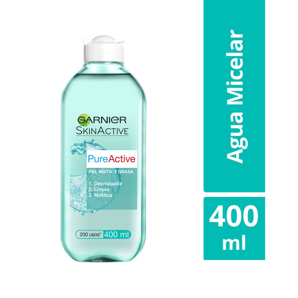 Agua Micelar Desmaquillante Piel Mixta a Grasa Pureactive Garnier 400 ml