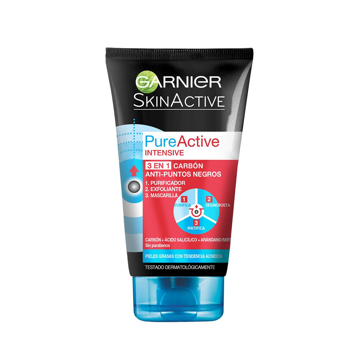 Gel Limpiador Facial 3 en 1 Carbón Pure Active Garnier 150ml