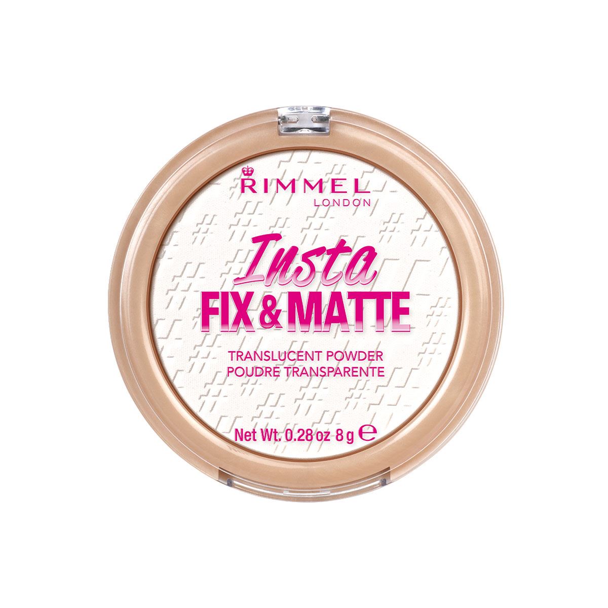 Rimmel London, Insta Fix & Matte Polvo, Translucido, 8 g