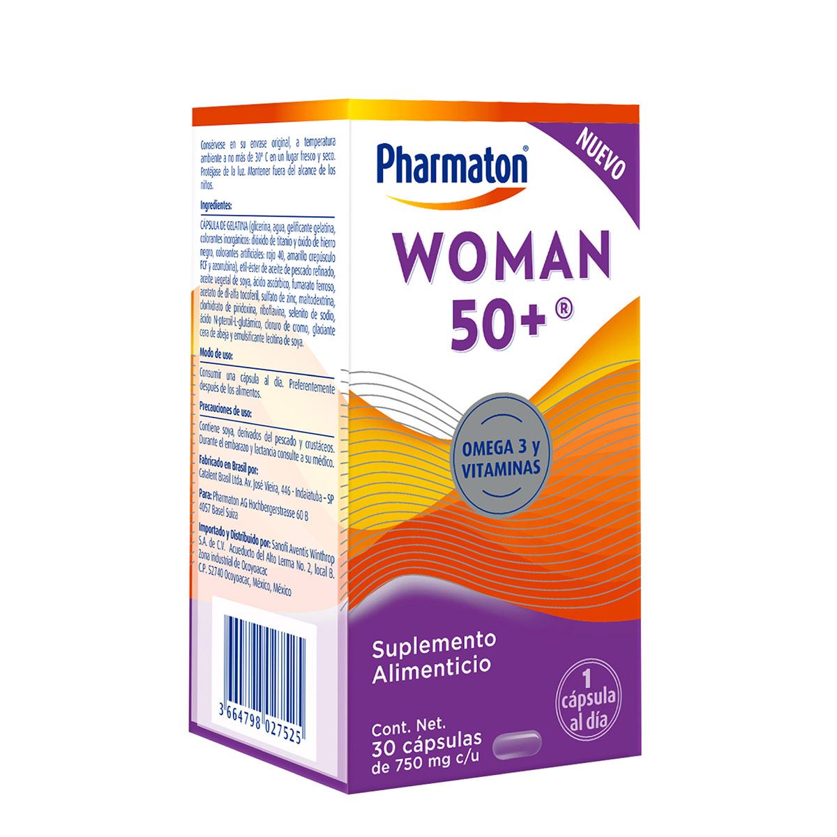 Pharmaton multivitamínico woman 50+ 30 cápsulas 750mg