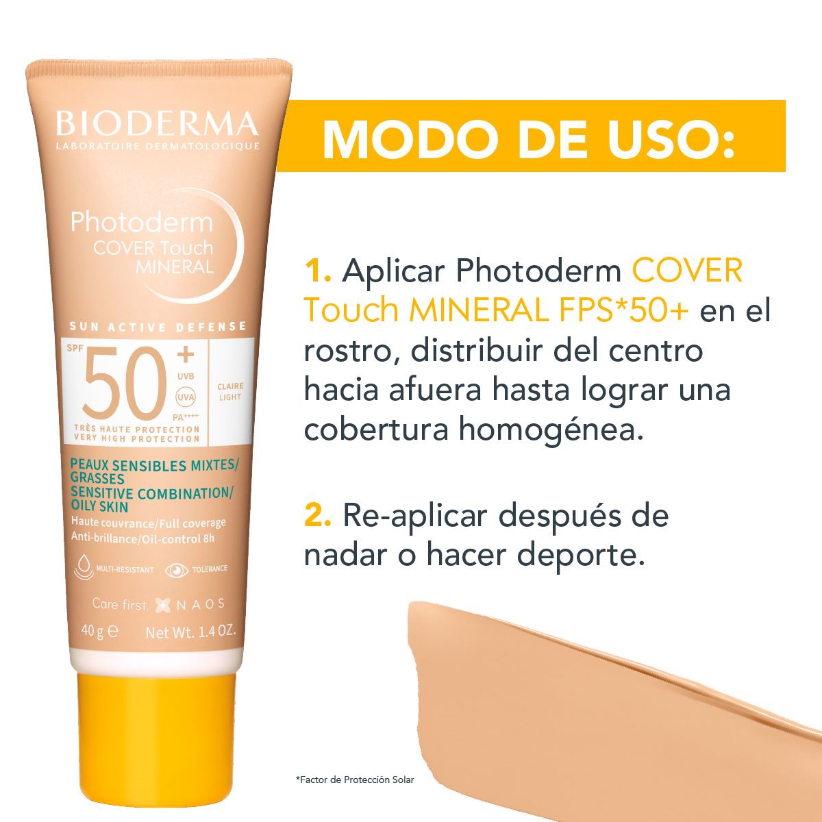 Photoderm Cover Touch Mineral SPF 50+ Tono Claro 40gr