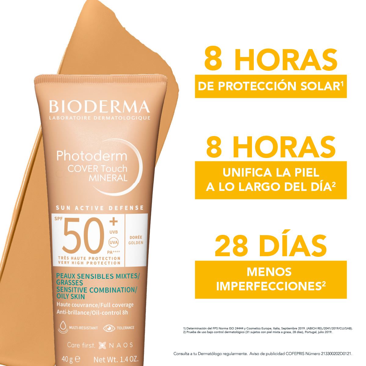 Photoderm Cover Touch Mineral SPF 50+ Tono Dorado 40gr