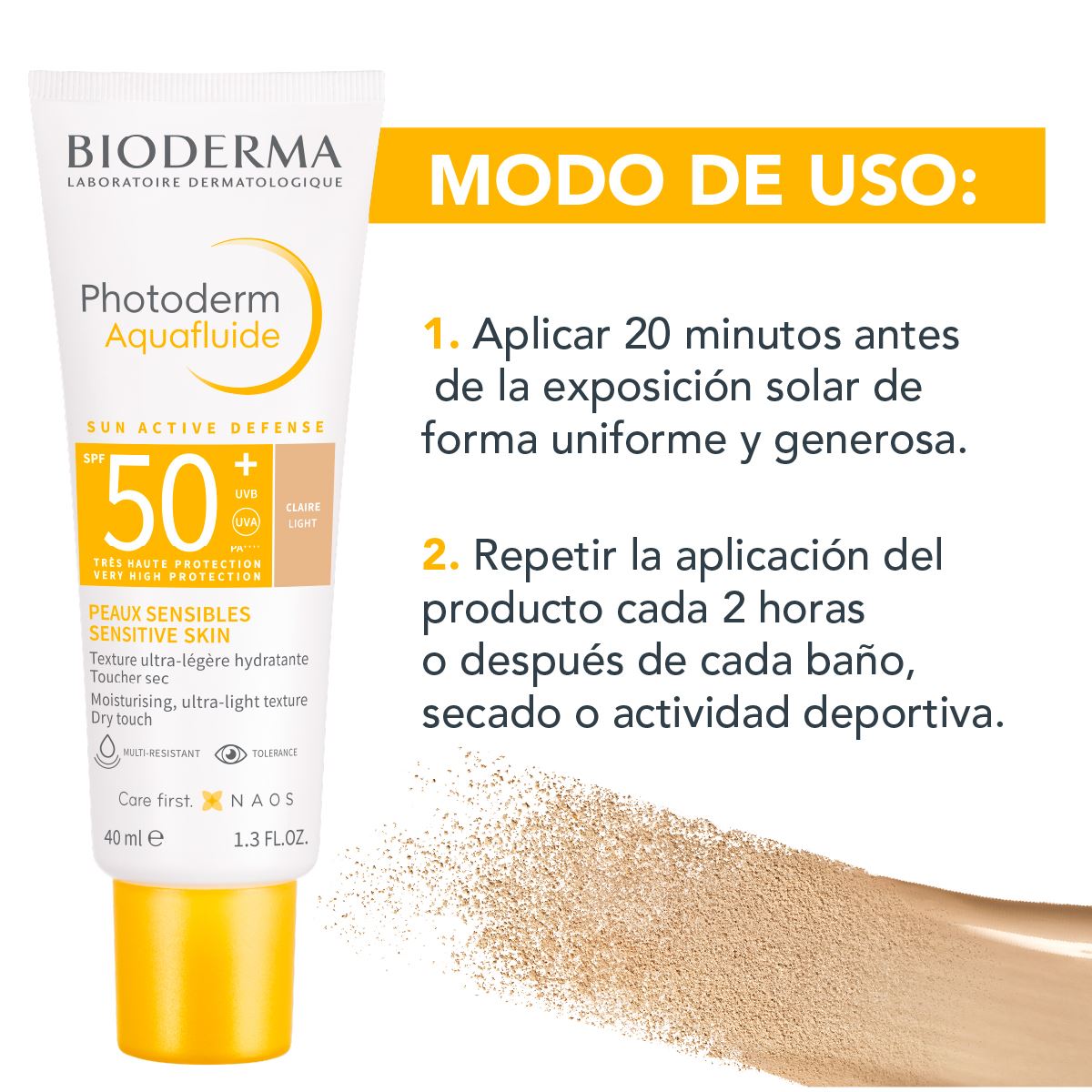 Bioderma Photoderm Aquafluido SPF50+ Tono Claro 40ml