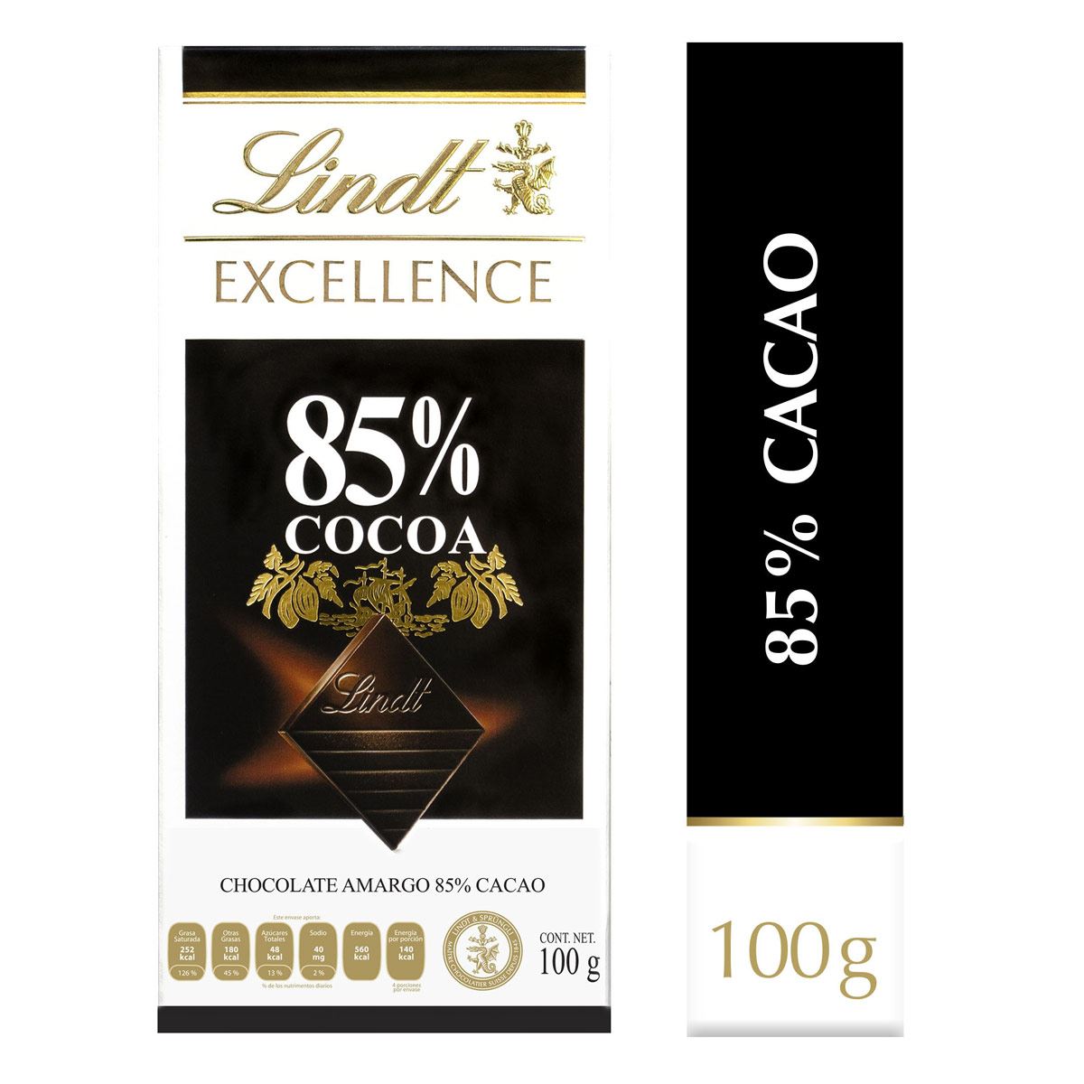Barra de Chocolate 85% Cacao de 100 gramos Lindt