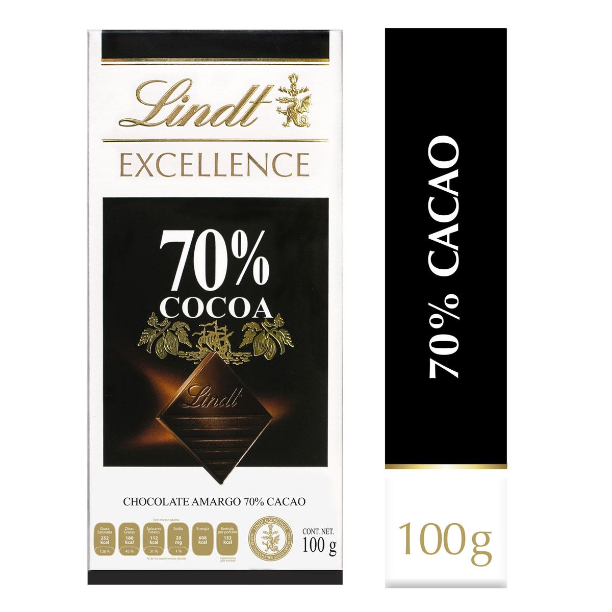 Barra De Chocolate 70 Cacao De 100 G Lindt 1100