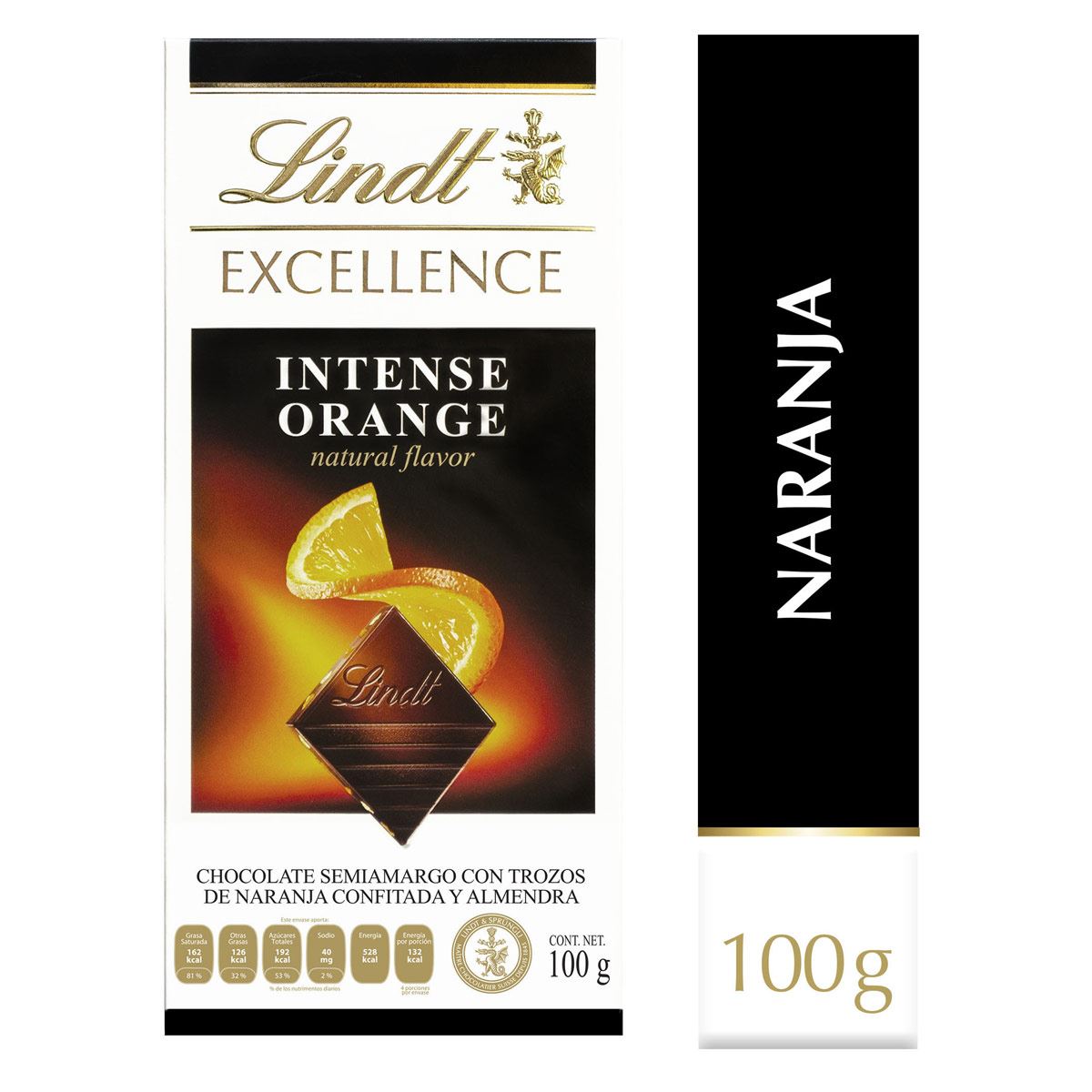 Lindt Chocolate Barra Excellence Intenso Naranja 100 gr