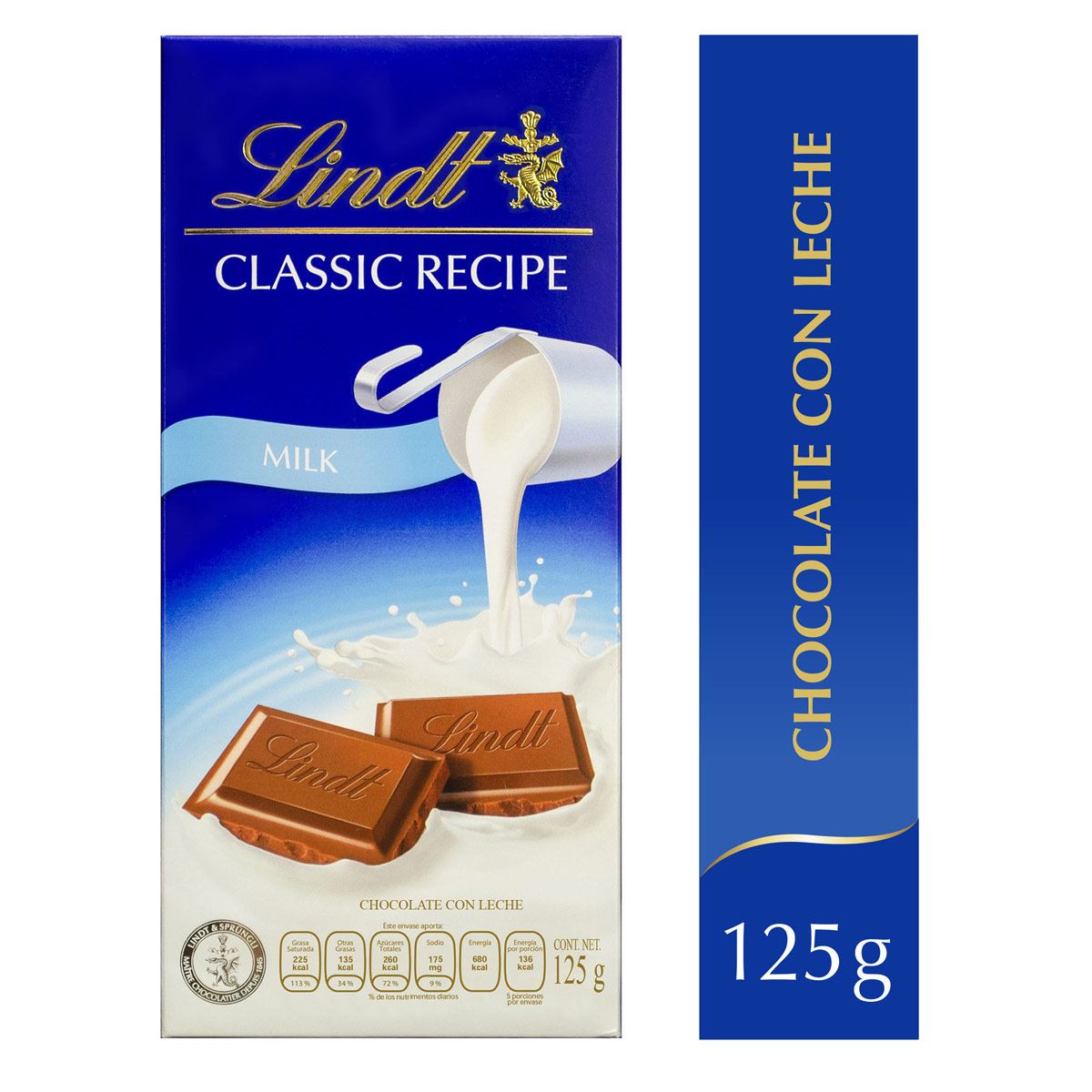 Barra de Chocolate Classic Recipe Milk de 125 gramos Lindt