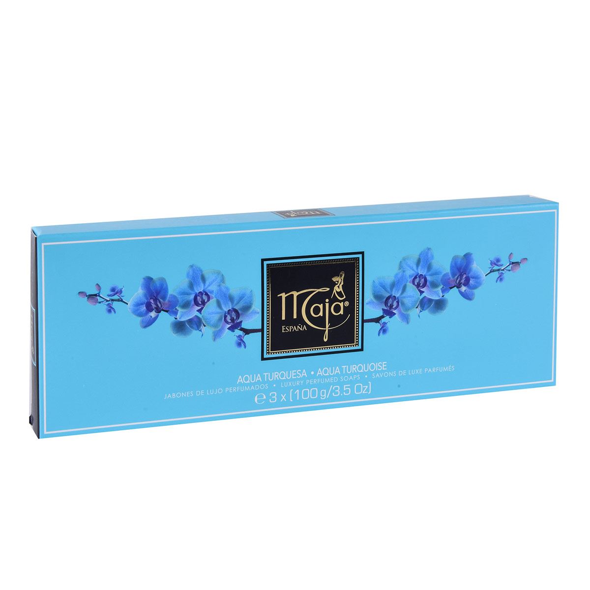 Jabón 100 Gr 3 Piezas Maja Lujo Aqua Turquesa