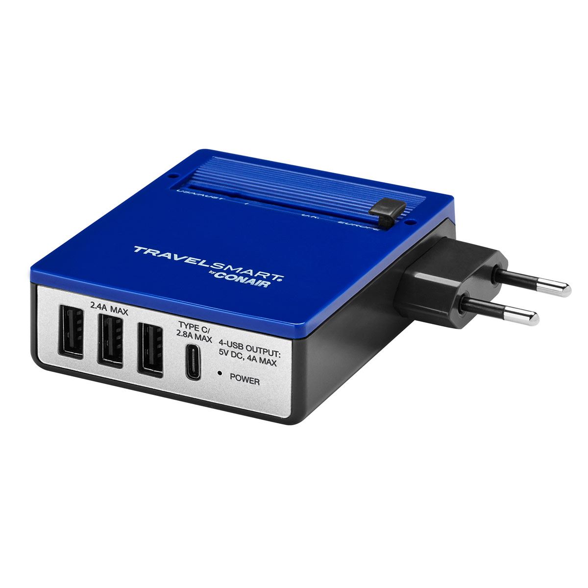 CARGADOR Y CONVERTIDOR USB INTERNACIONAL HASTA 4 CABLES