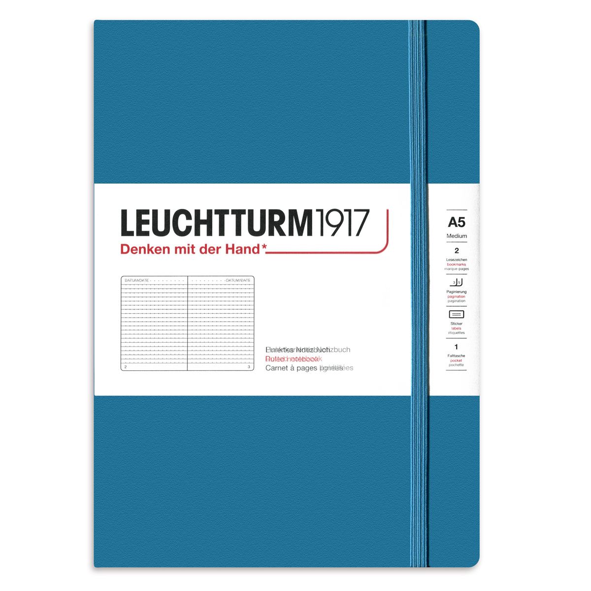 Cuaderno mediano punteado azul claro