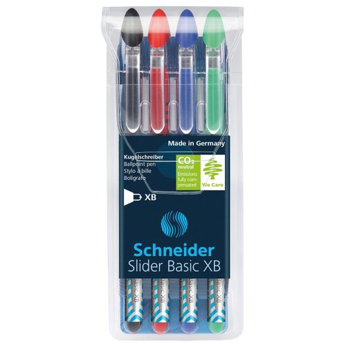 Set De 4 Plumas Ballpoint Pen Slider Basic XB Walle