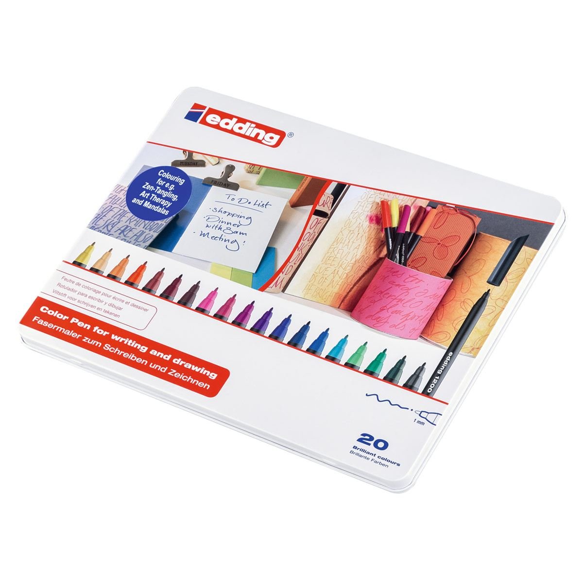 Marcadores Edding 1200 y 1300 ✨ Con punta de fibra de 1mm o 2 mm, para  escribir o dibujar con intensos colores, tinta a base de agua y…