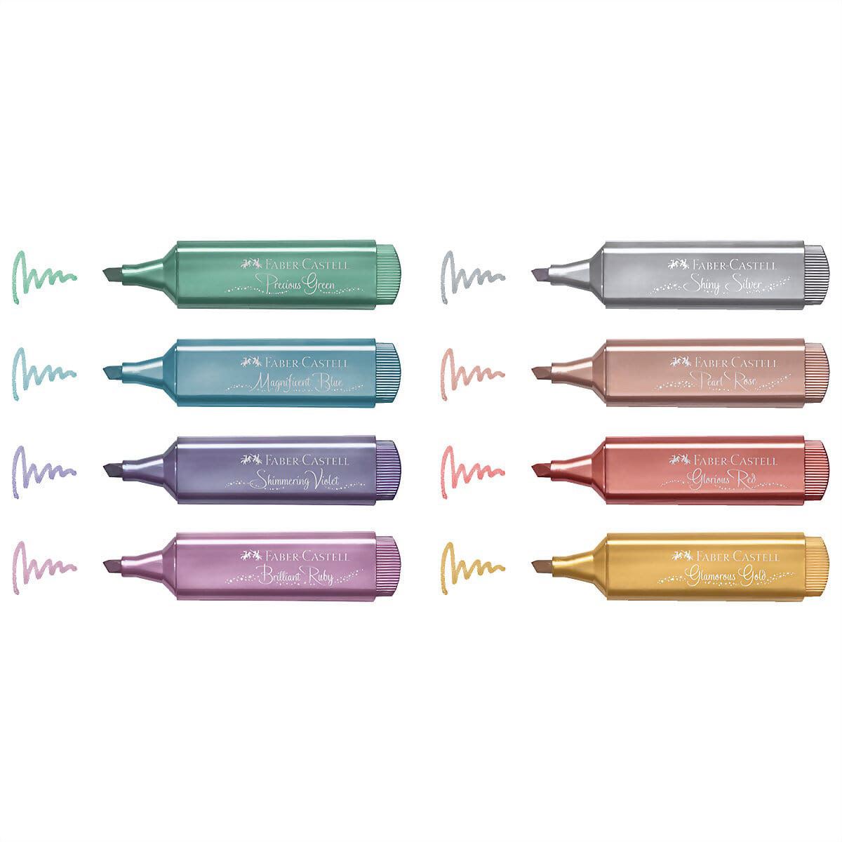 Marcatextos Faber Castell tonos metálicos estuche