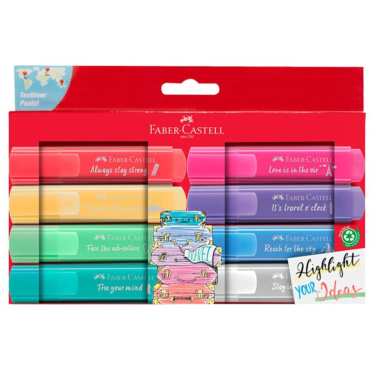 Marcatextos Faber Castell tonos pastel estuche
