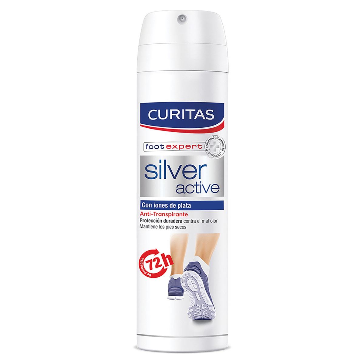Curitas Desodorante para pies anti micótico Silver Active, 48 horas de protección contra el mal olor