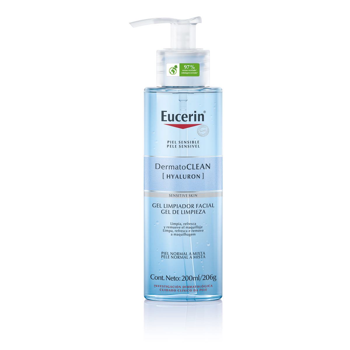 Eucerin Dermatoclean, Gel Facial Limpiador, 200ml