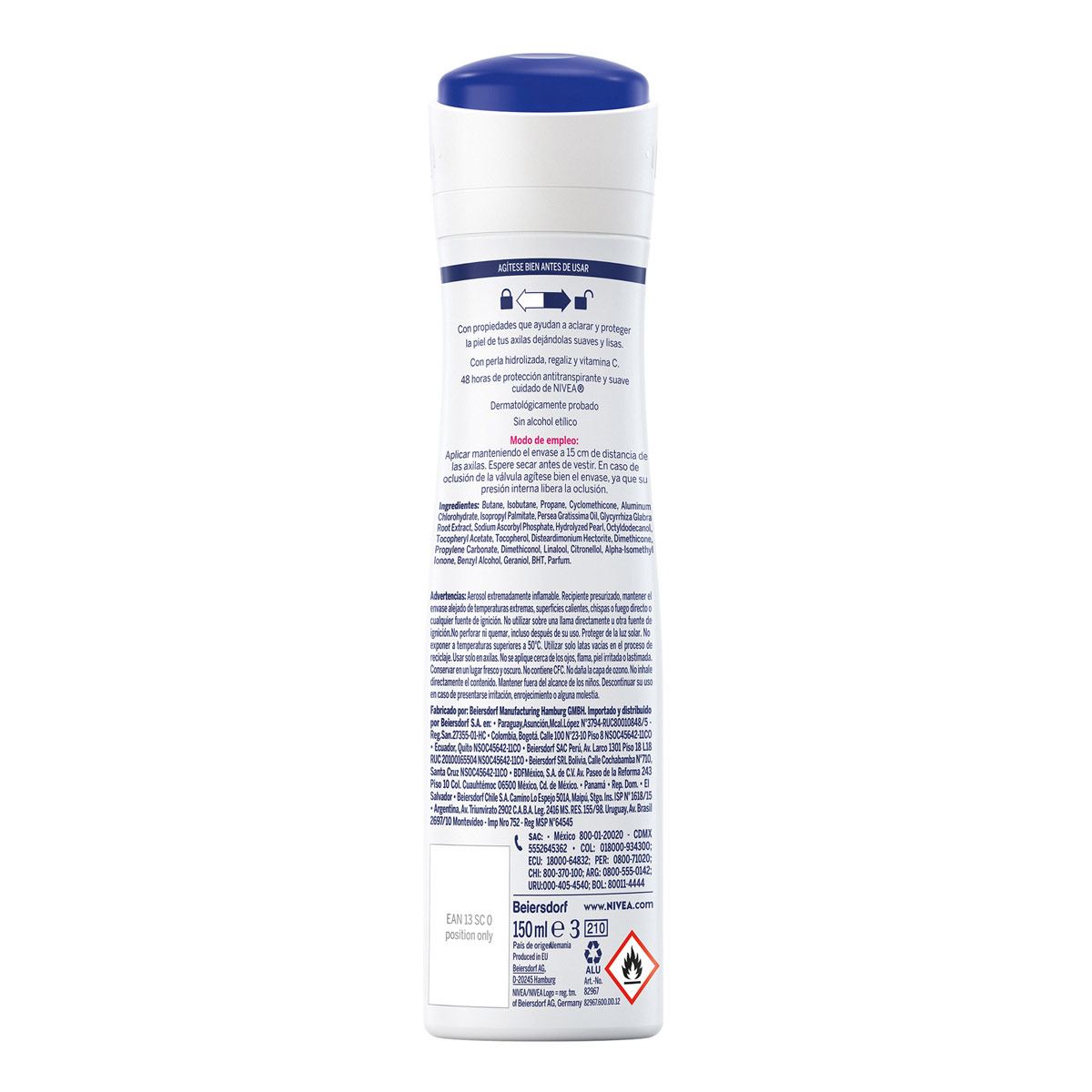 Nivea Desodorante Antitranspirante Aclarado Natural Classic Spray, 150ml
