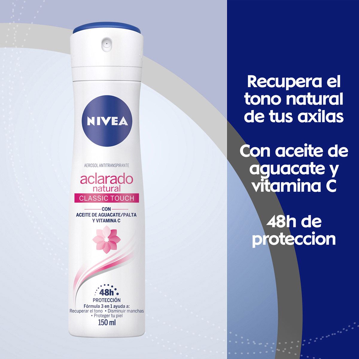Nivea Desodorante Antitranspirante Aclarado Natural Classic Spray, 150ml