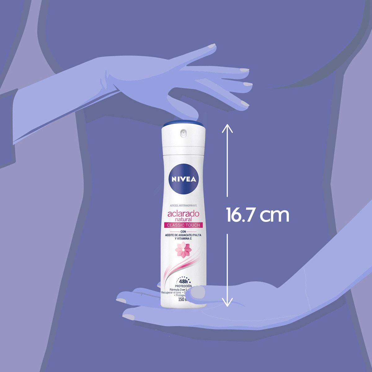 Nivea Desodorante Antitranspirante Aclarado Natural Classic Spray, 150ml