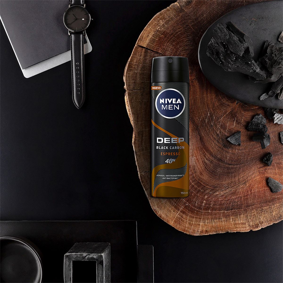 Nivea Men Desodorante Antitranspirante Hombre Deep Espresso Spray, 150ml