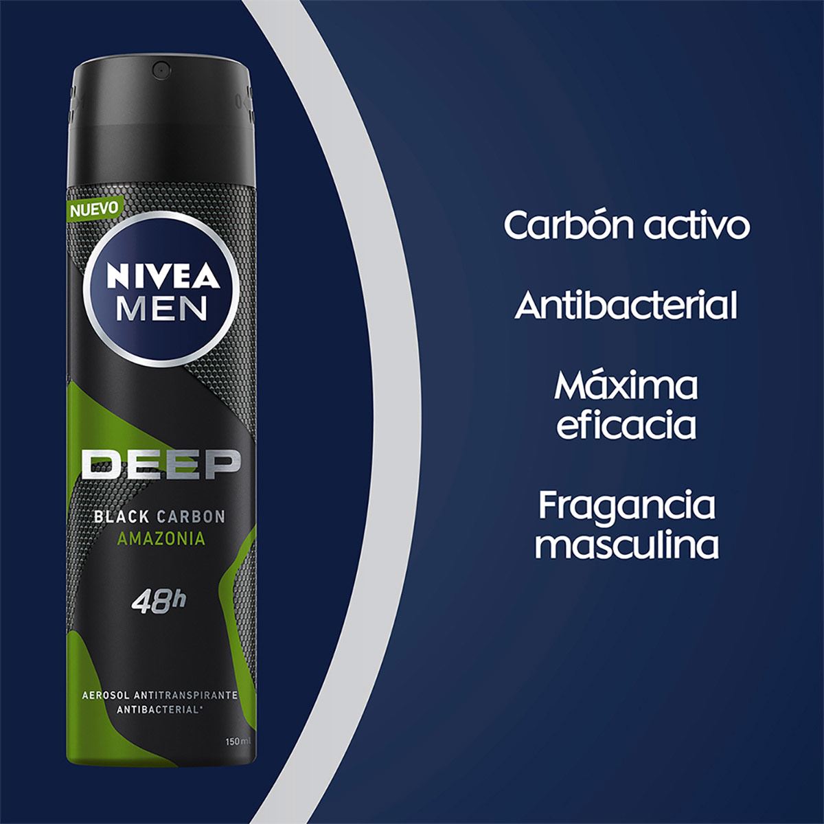 Nivea Men Desodorante Antitranspirante Hombre Deep Amazonia Spray, 150ml