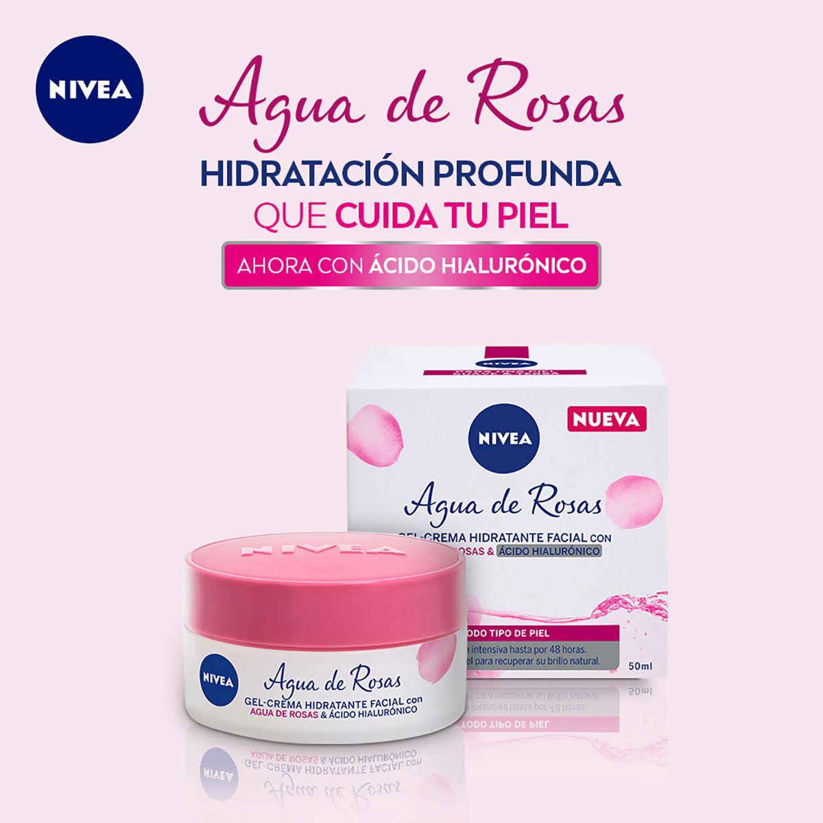 Nivea Gel-Crema Hidratante Facial Agua de Rosas 50ml