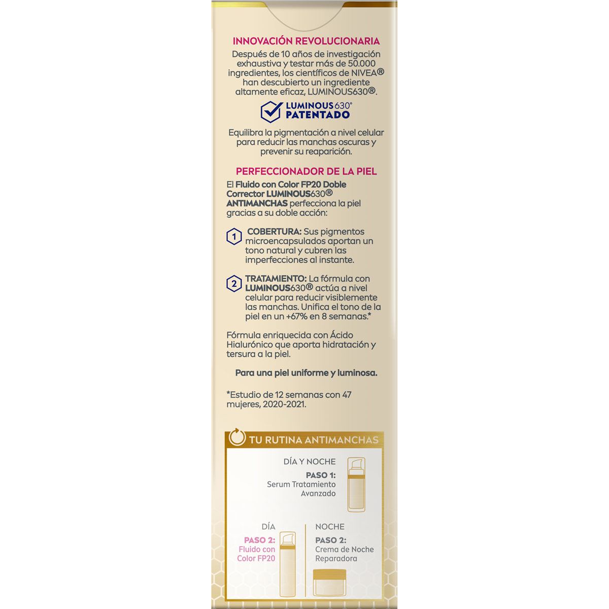 Crema Fluido Anti-Manchas con color Nivea Luminous 40ml