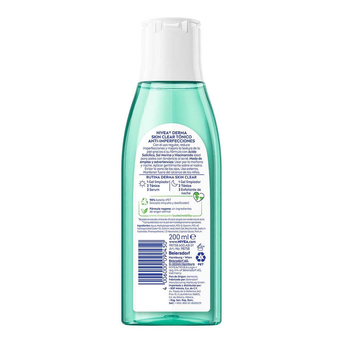 Tónico Facial Anti-Imperfecciones Derma Skin 200ml Nivea