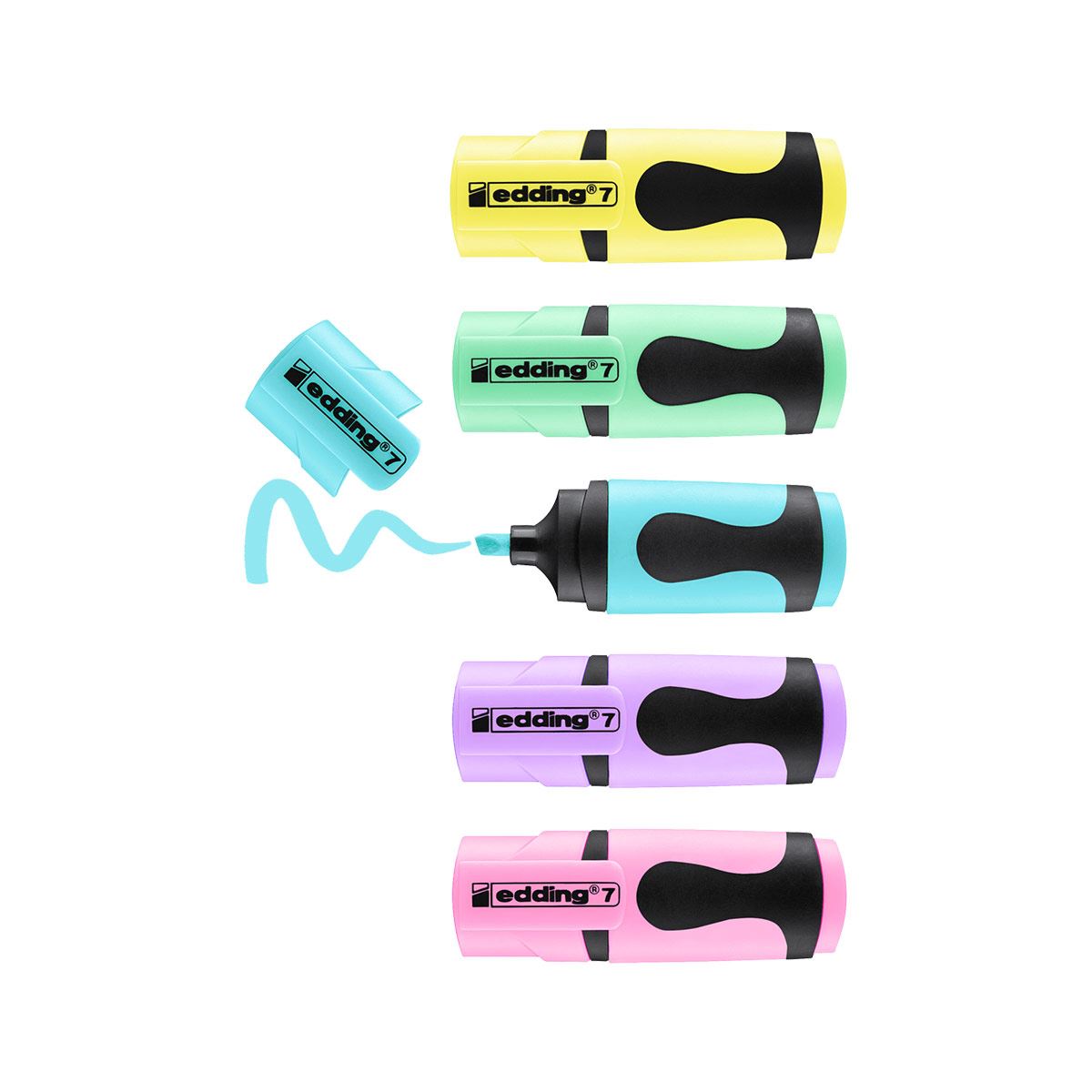 Set Mini Marcatextos Edding 5 Colores Pastel