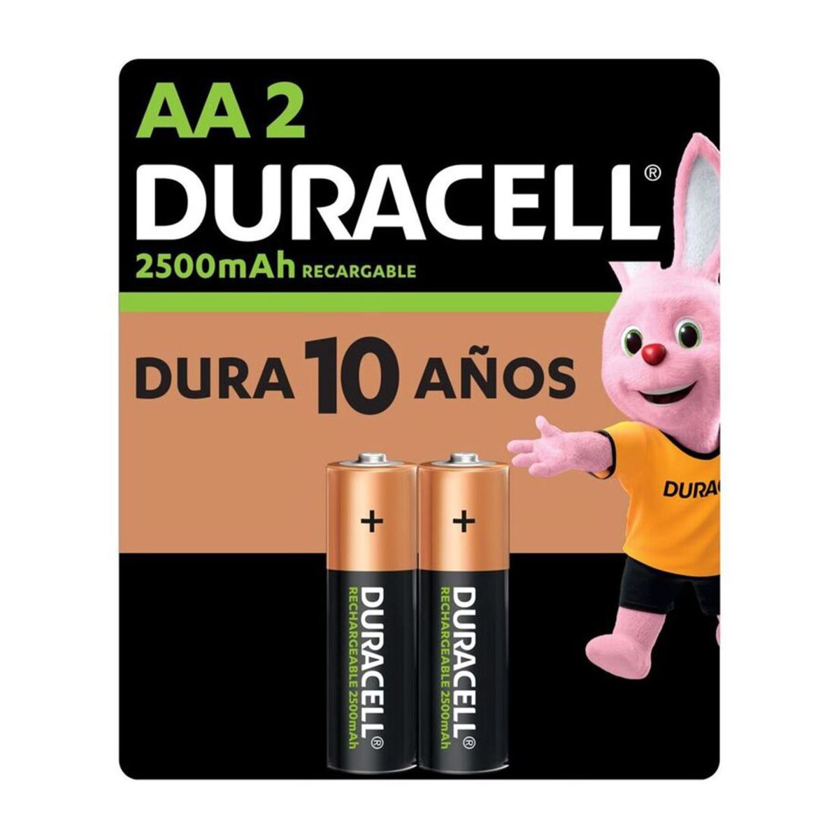 Pila Duracell Recargable AA 2 piezas