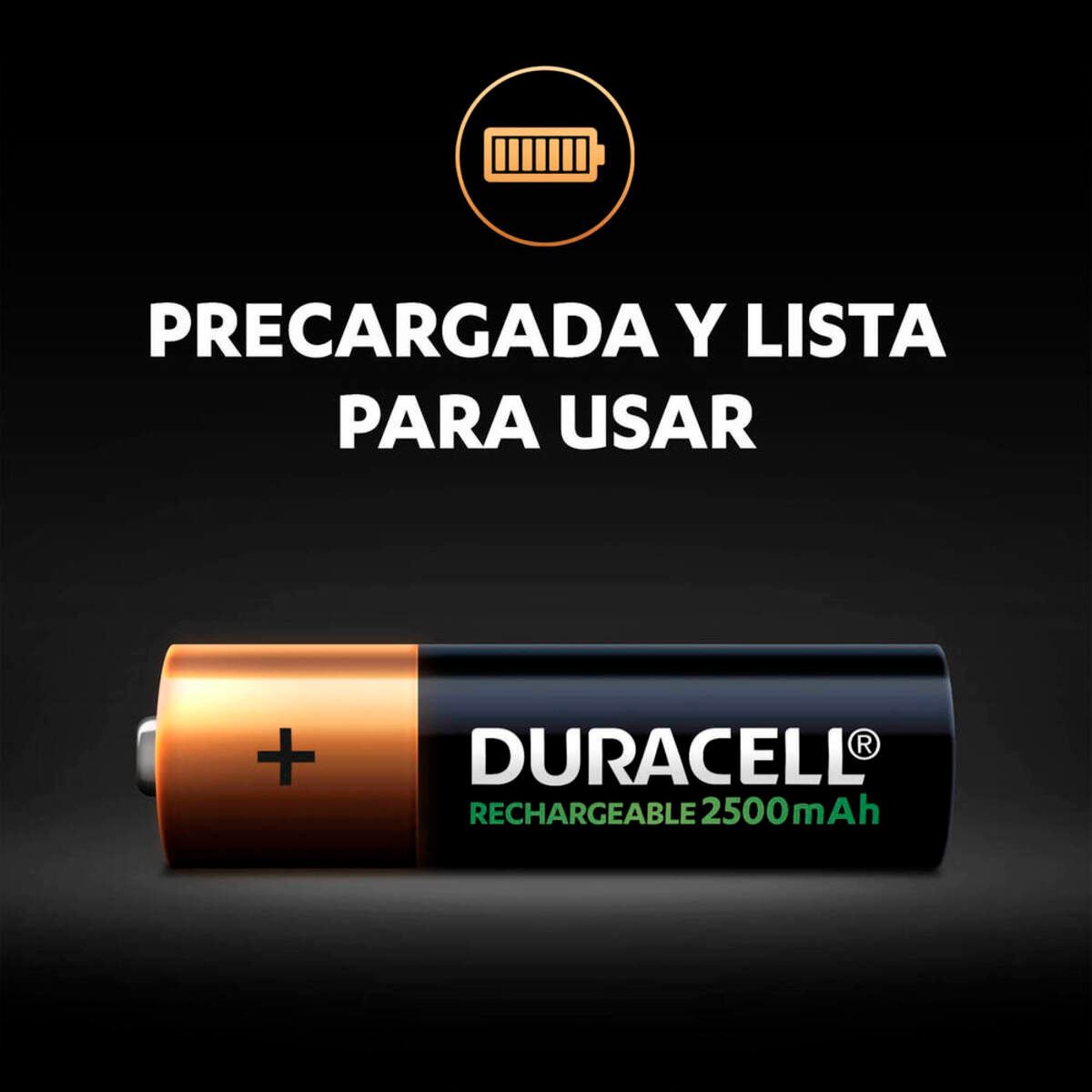 Pila Duracell Recargable AA 2 piezas