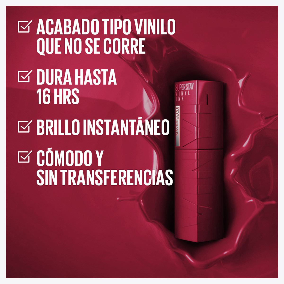 Labial Líquido Brillante, Maybelline Superstay Vinyl Ink Unrivaled 30