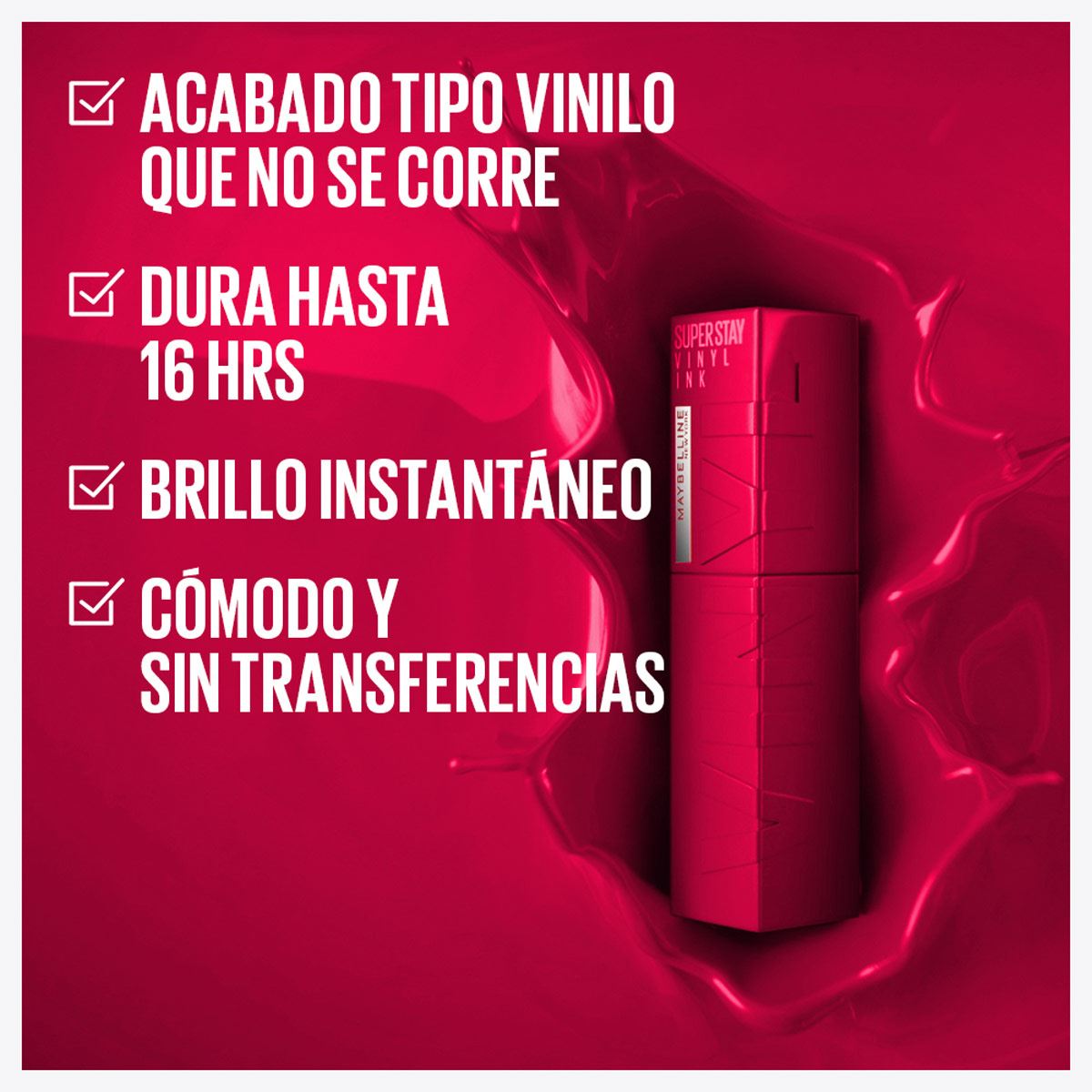Labial Líquido Brillante, Maybelline Superstay Vinyl Ink Capricious 45