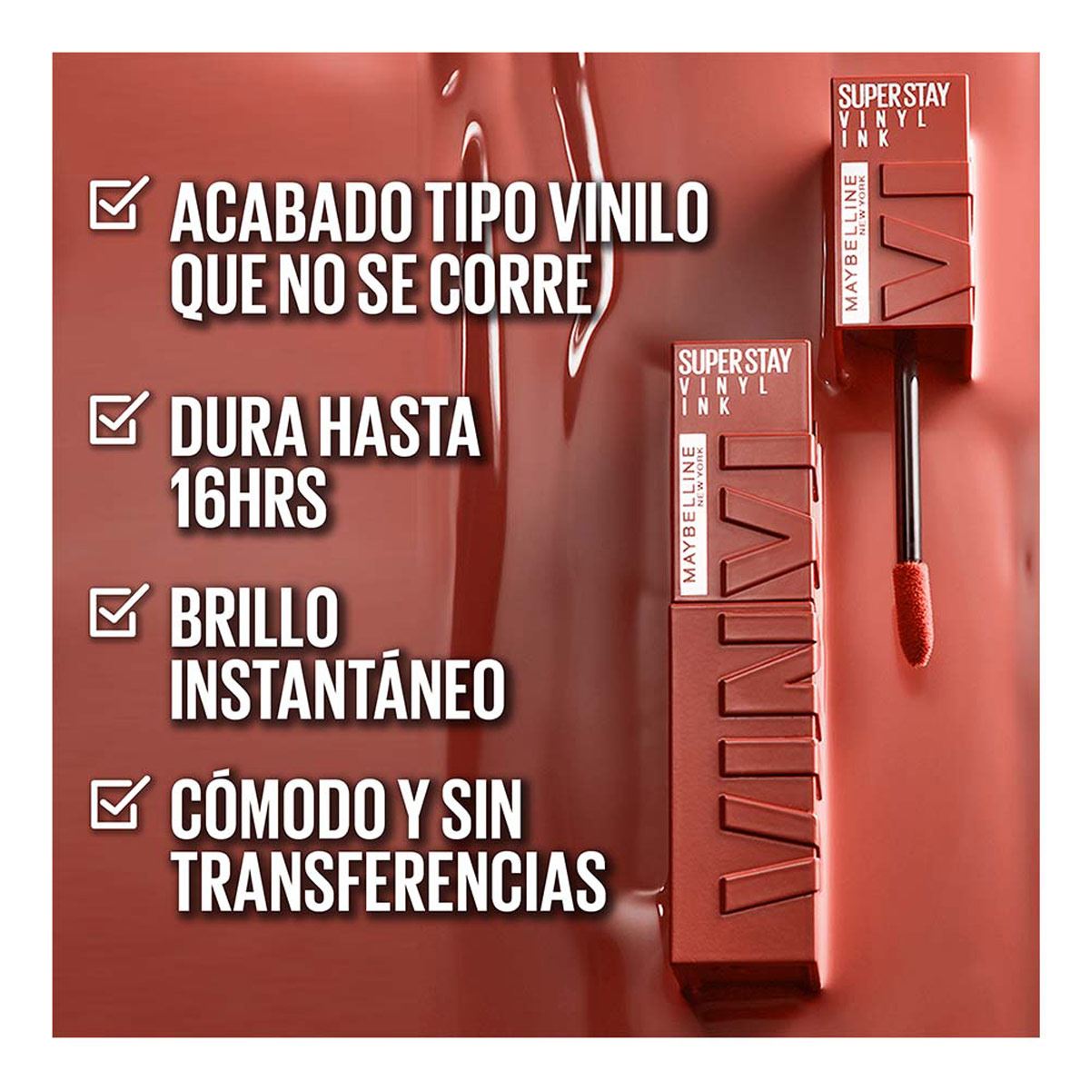 Labial Líquido Brillante Maybelline Superstay Vinyl Ink Nudes Punchy