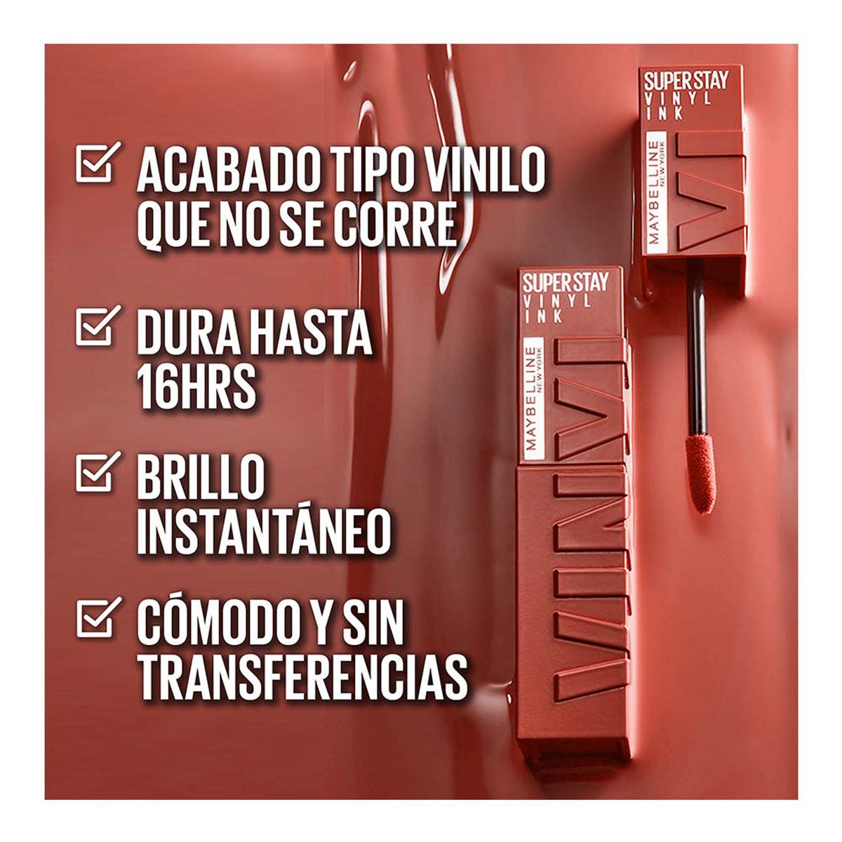 Labial Líquido Brillante Maybelline Superstay Vinyl Ink Nudes Golden