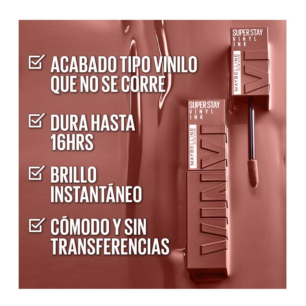 Labial Líquido Brillante Maybelline Superstay Vinyl Ink Nudes Captivated