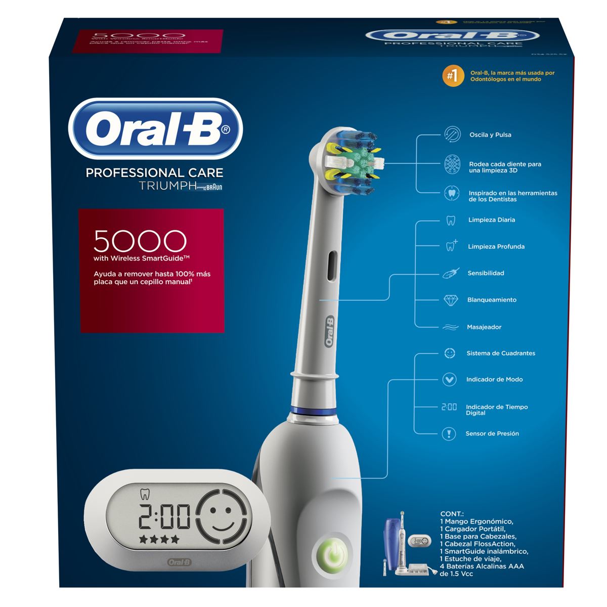 Cepillo Dental Eléctrico Recargable Oral-B® Professional Care 5000 Triumph con Smartguide
