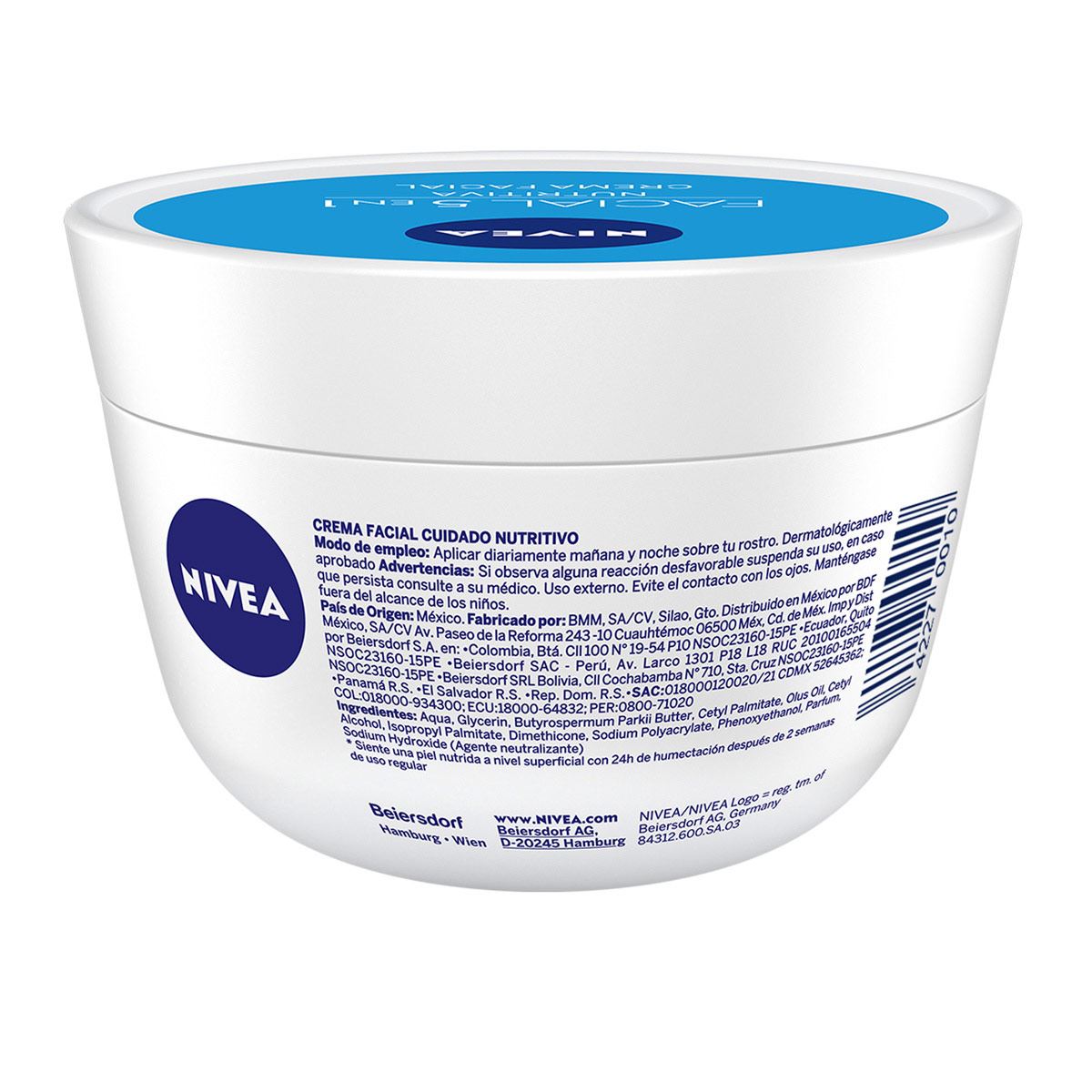 Nivea Crema Facial Hidratante 5 En 1 Nutritiva, 200ml