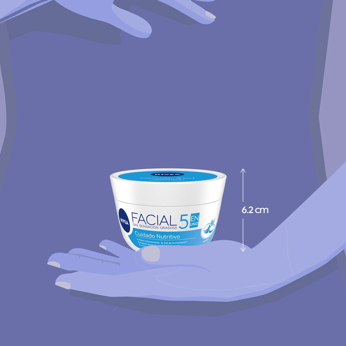 Nivea Crema Facial Hidratante 5 En 1 Nutritiva, 200ml