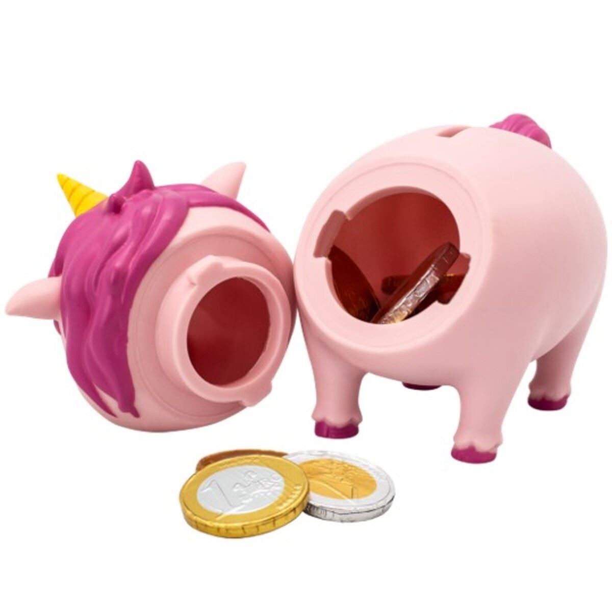 Alcancía Cerdito Unicornio Rosa