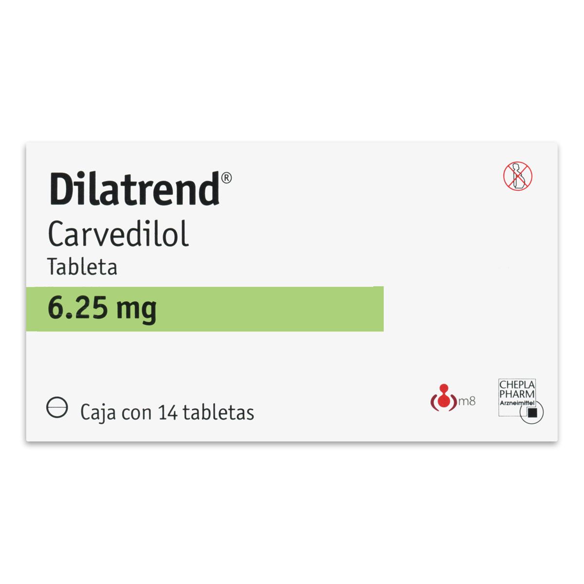 Dilatrend 6.25mg 14 tabletas