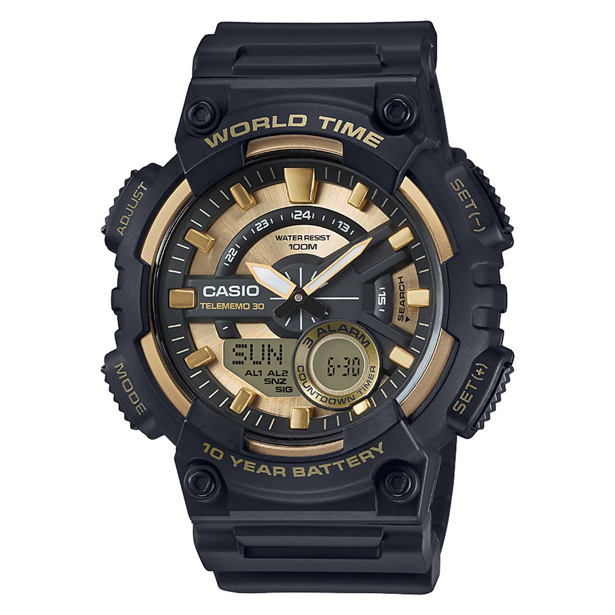Casio AEQ-120W-9AVCF Orologio Sportivo Analogico-Digitale, 100m防水, Batteria 10 Anni