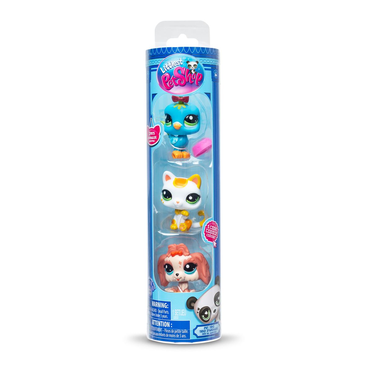 Tubo con 3 figuras Littlest Pet Shop