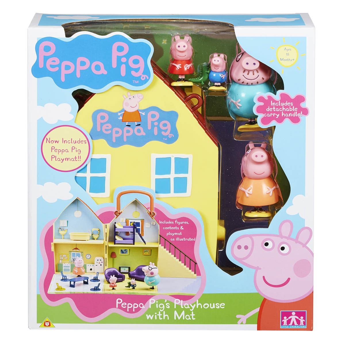 Peppa Casa con 4 Figuras &#43; Playmat